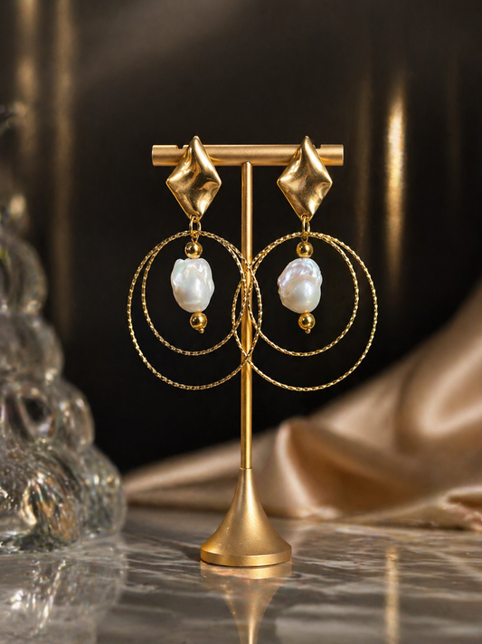 The Diamond-Top Baroque Hoops
