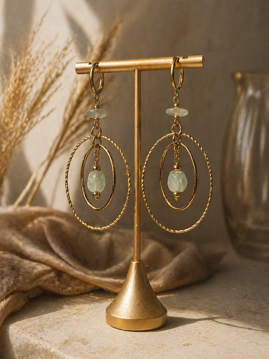 The Floating Fluorite Hoop Huggies