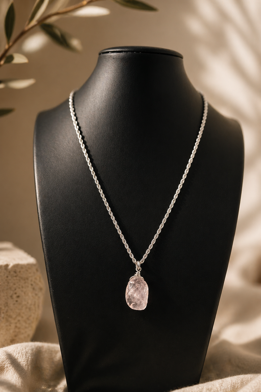 Simple Rose Quartz Necklace