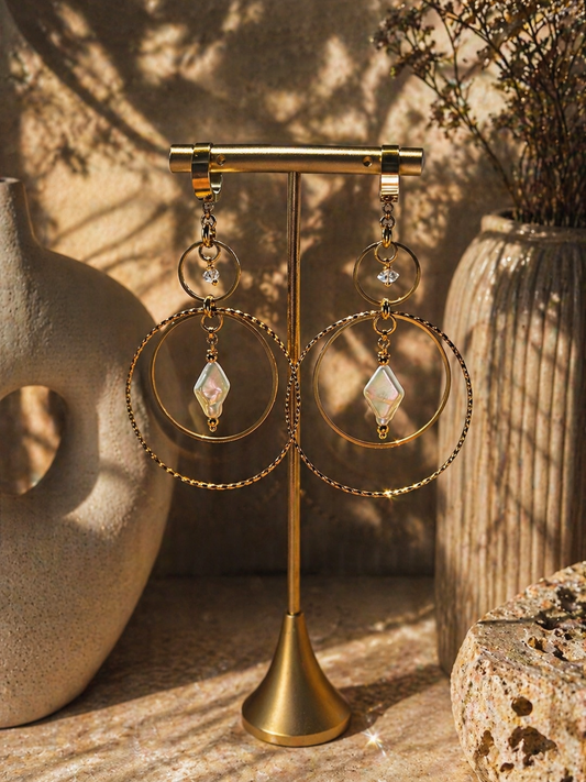 Sovereign Diamond-Pearl Hoop Earrings