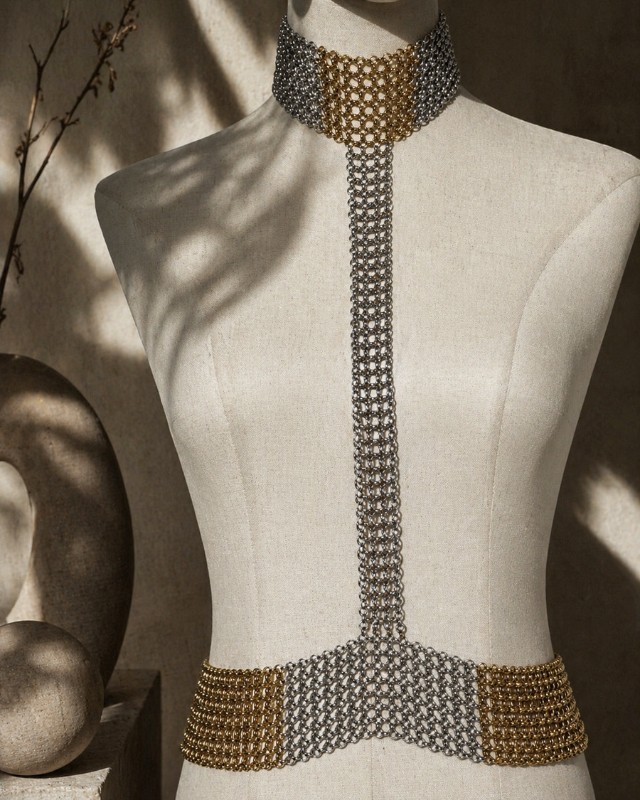Mixed Metal Chainmail Body Chain