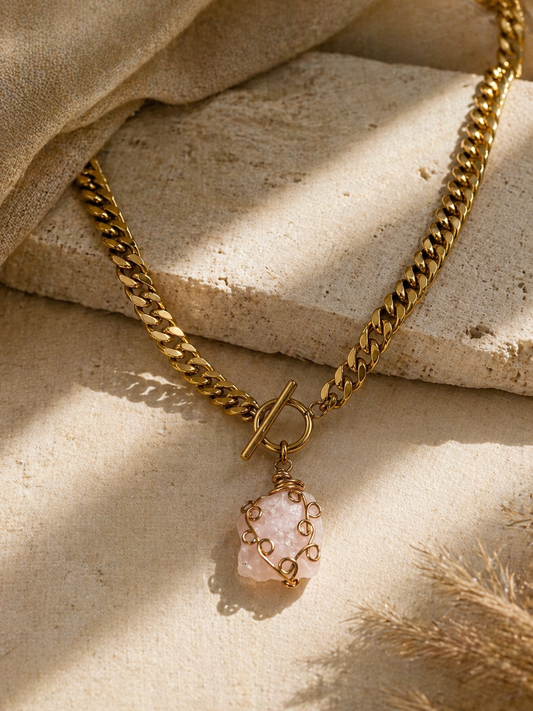 Pink Opal Toggle Necklace