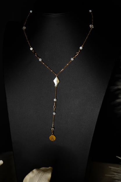 Lustre Diamond Pearl Y-Necklace