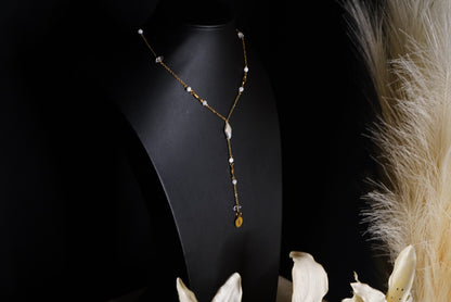 Lustre Diamond Pearl Y-Necklace