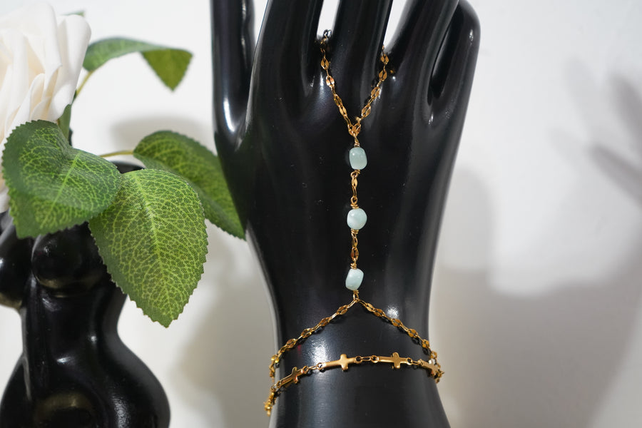 Green Moonstone Hand Chain