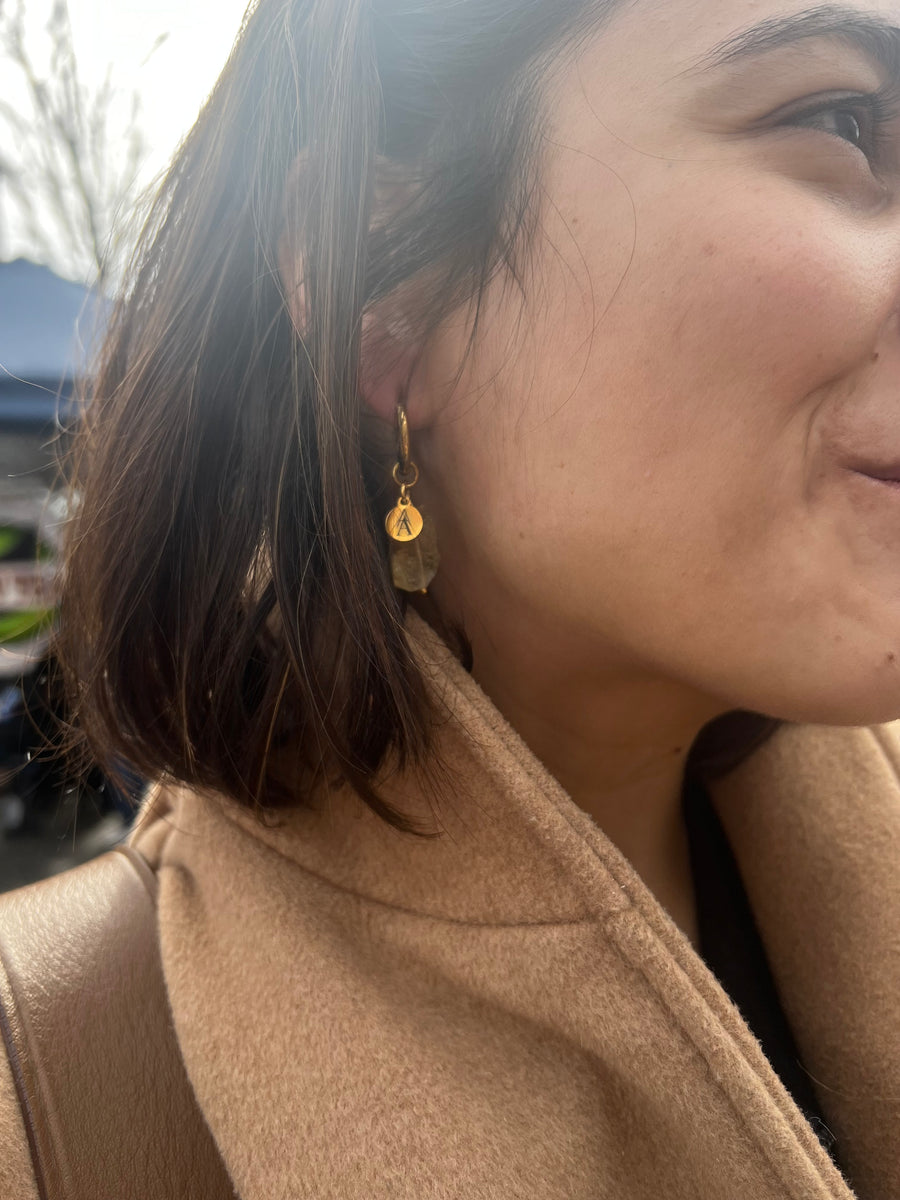 Signature Citrine Huggie Earrings