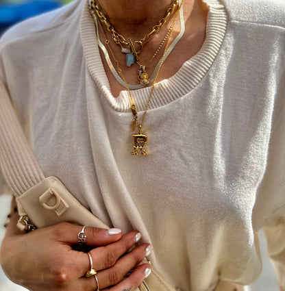 Aqua Lock Toggle Necklace